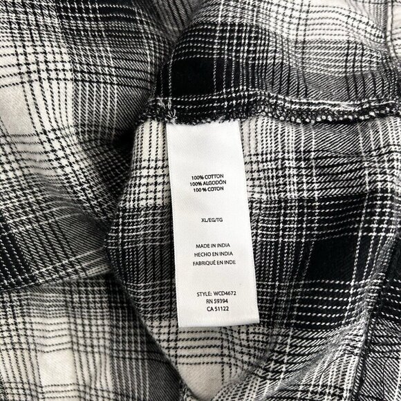 BeachLunchLounge Josepphine Smocked Babydoll Plaid Long Sleeve Dress Cotton XL - Picture 9 of 11